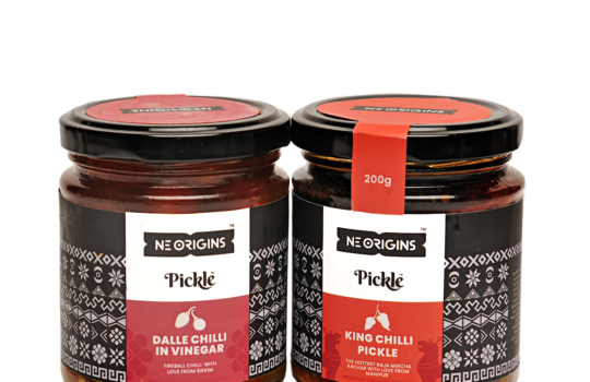 NE Origins Chilli Sampler Box: Dalle Chilli in Vinegar and King Chilli Pickle jars